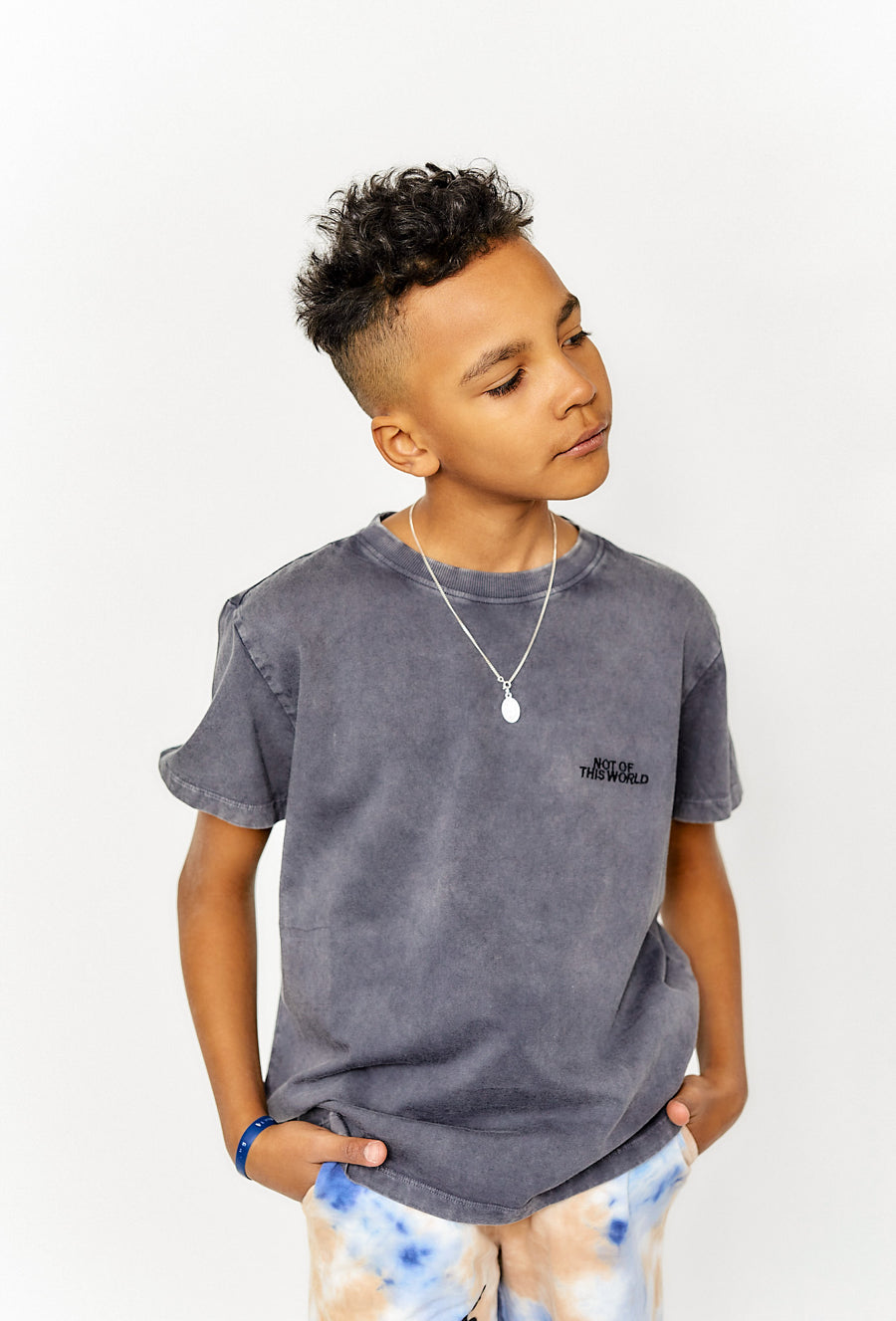 Bawełniany t-shirt chłopięcy szary