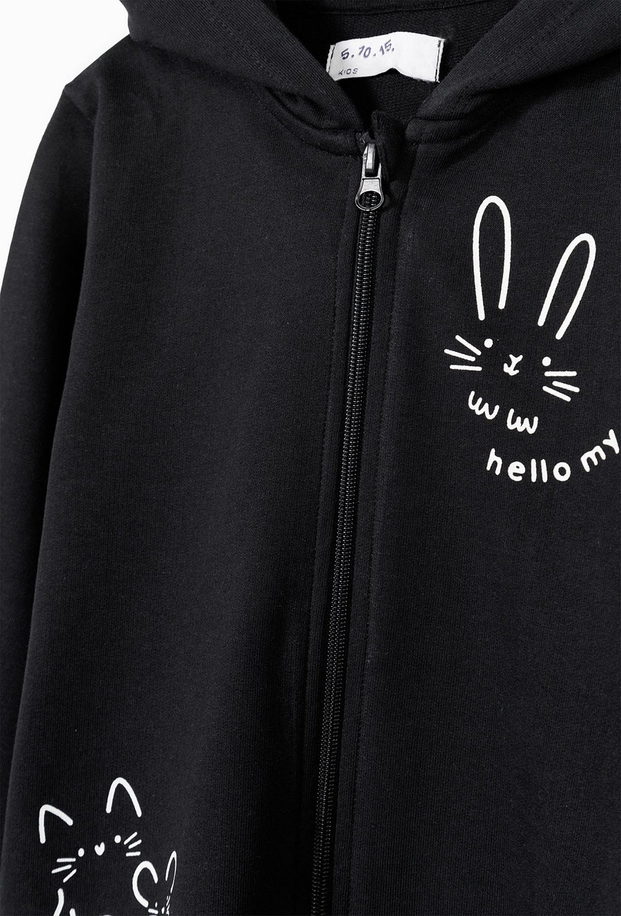 Czarna bluza dresowa z kapturem- Hello my best friends