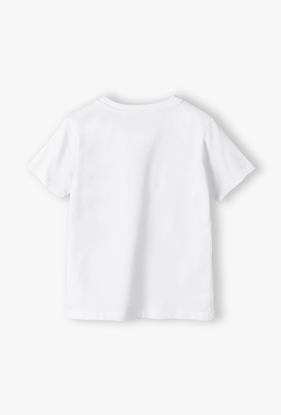 T-shirt biały z imitacją muchy i szelek - Max&Mia