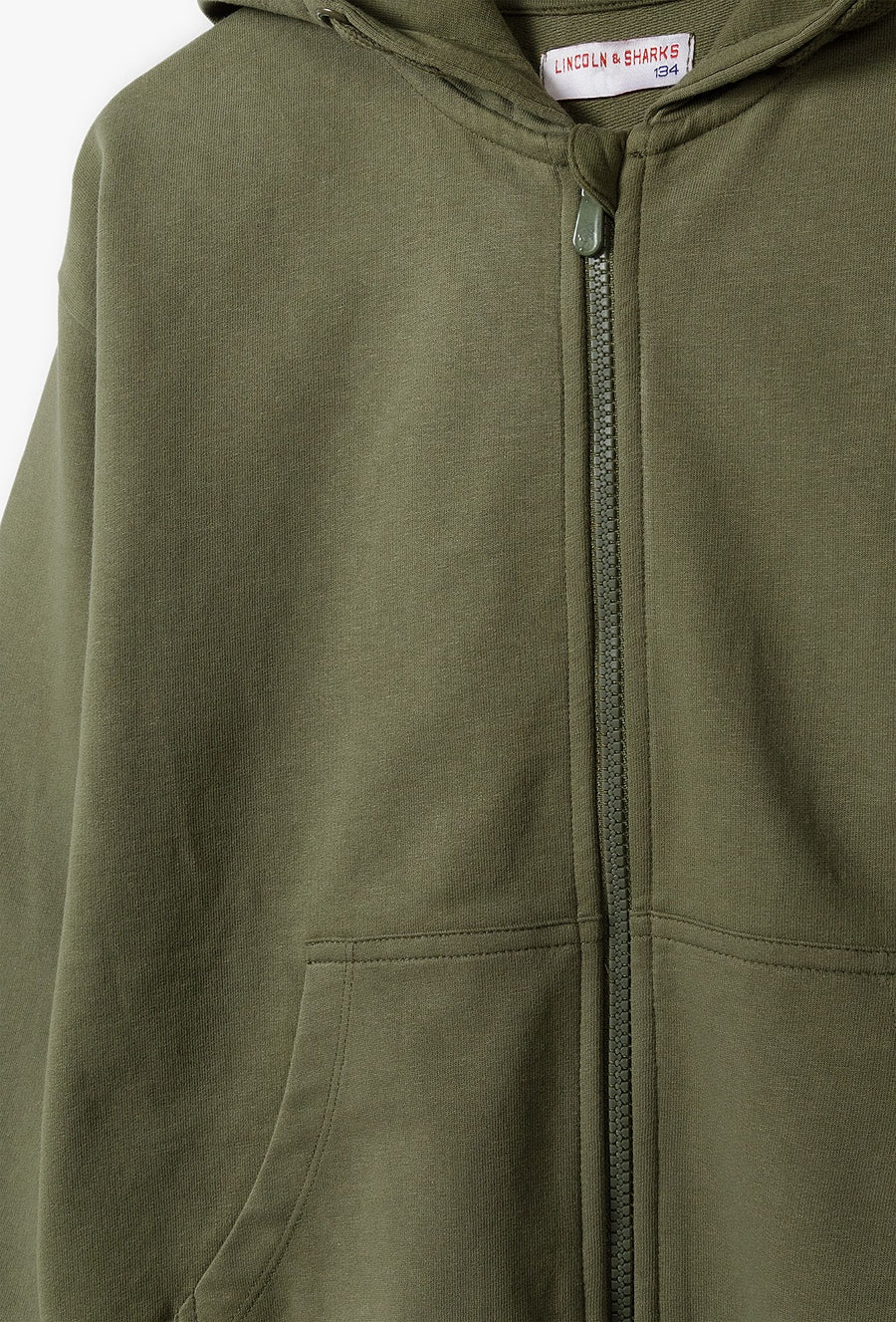 Rozpinana bluza dresowa z kapturem - khaki - Lincoln&Sharks