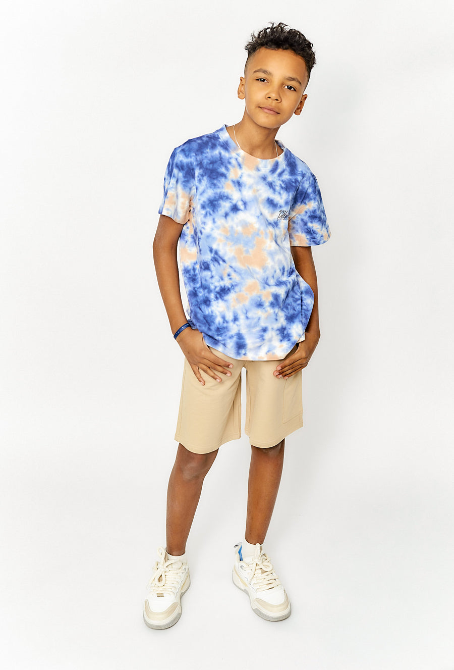 Bawełniany t-shirt chłopięcy z wzorem tie-dye