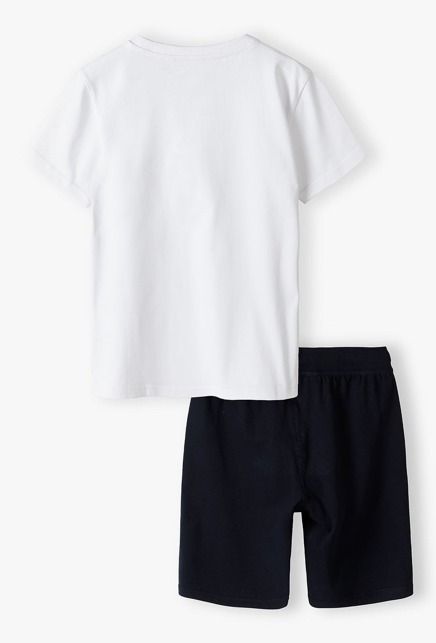 Komplet gimnastyczny - biały t-shirt i granatowe spodenki
